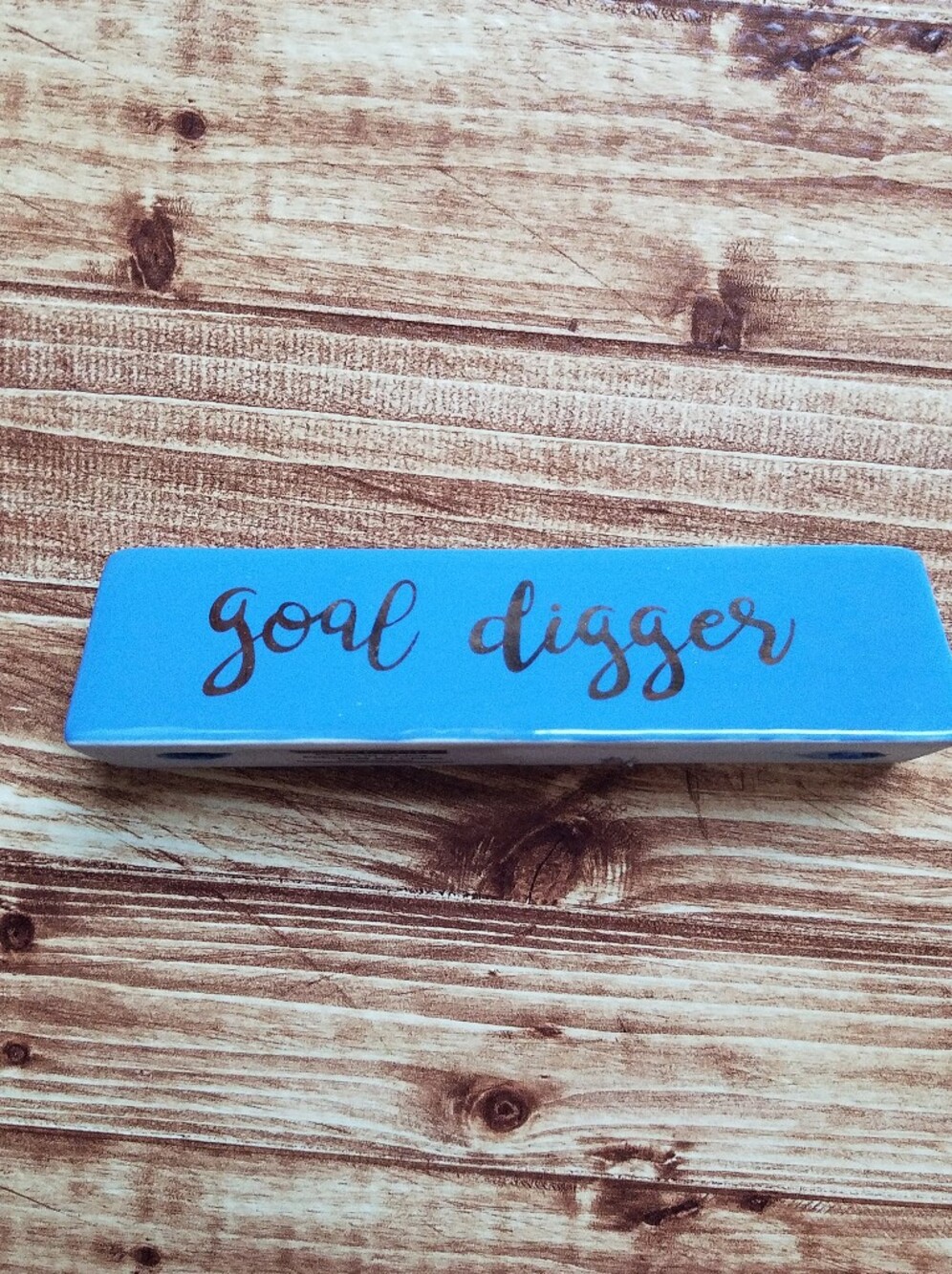 Ashland Blue Goal Digger Ceramic Desk Sign Plaque Girl Boss Office Decor